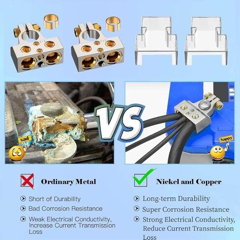Battery Terminal Connectors, 0/2/4/6/8/10 AWG Battery Terminals, Heavy Duty Car Battery Terminal, Top Post Multiple in Kuwait