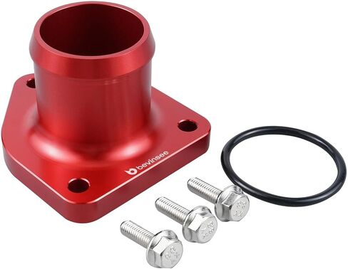 Bevinsee 7.3L Powerstroke Thermostat Housing Assembly Compatible with Ford F-250 F350 Super Duty 1999-2003 with Screws and Sealing Accessories Leak Proof Seal Aluminum Red in Saudi Arabia