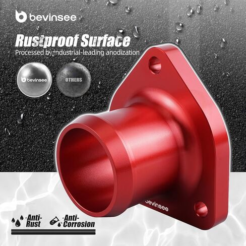 Bevinsee 7.3L Powerstroke Thermostat Housing Assembly Compatible with Ford F-250 F350 Super Duty 1999-2003 with Screws and Sealing Accessories Leak Proof Seal Aluminum Red in Saudi Arabia