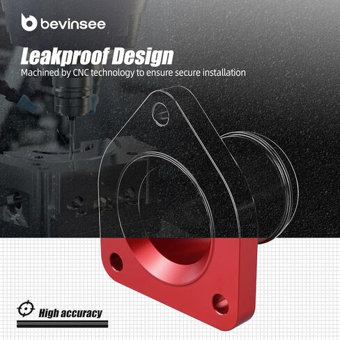 Bevinsee 7.3L Powerstroke Thermostat Housing Assembly Compatible with Ford F-250 F350 Super Duty 1999-2003 with Screws and Sealing Accessories Leak Proof Seal Aluminum Red in Saudi Arabia