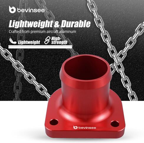 Bevinsee 7.3L Powerstroke Thermostat Housing Assembly Compatible with Ford F-250 F350 Super Duty 1999-2003 with Screws and Sealing Accessories Leak Proof Seal Aluminum Red in Saudi Arabia