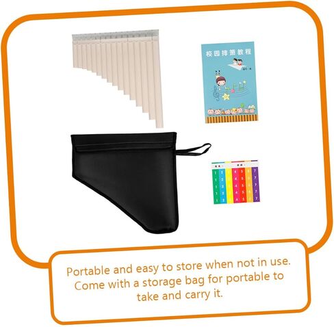 Key Pan Flute in C Key for Beginners with Fixed-angle Design Portable Woodwind Instrument with Music Book and Storage Bag for Learning and Teaching in Saudi Arabia