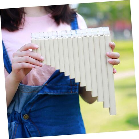 Generic Key Pan Flute in C Key for Beginners Lightweight Woodwind Instrument with Comfortable Grip and Included Music Book for Easy Learning and Teaching in Saudi Arabia