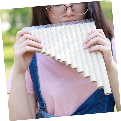 Generic Key Pan Flute in C Key for Beginners Lightweight Woodwind Instrument with Comfortable Grip and Included Music Book for Easy Learning and Teaching in Saudi Arabia