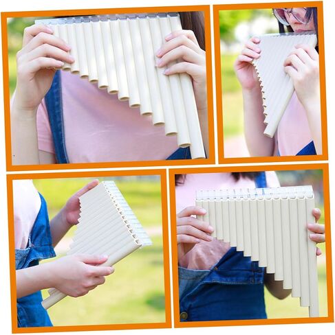 Generic Key Pan Flute in C Key for Beginners Lightweight Woodwind Instrument with Comfortable Grip and Included Music Book for Easy Learning and Teaching in Saudi Arabia