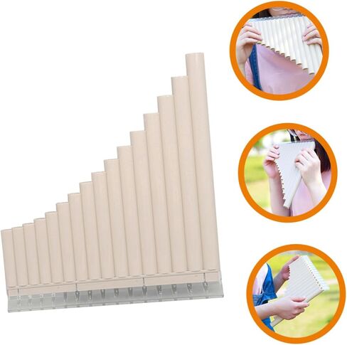 Generic Key Pan Flute in C Key for Beginners Lightweight Woodwind Instrument with Comfortable Grip and Included Music Book for Easy Learning and Teaching in Saudi Arabia