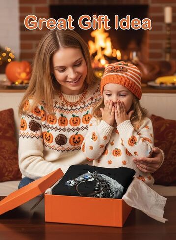 Toddler Girl Halloween Western Sweatshirt - Kids Spooky Season Horse Skeleton Tee Country Top Rodeo Cowgirl Shirt in Saudi Arabia
