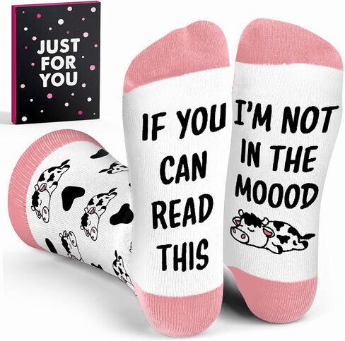 VICRAZY Cow Print Stuff Socks - Fuzzy Socks for Women with Funny cow Print Stuff, Funny Present for Women, Stockings for Cow Lovers Accessories, Christmas Gifts for Her in Saudi Arabia