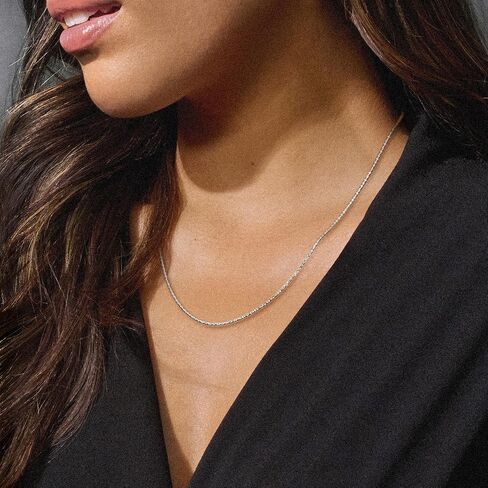 Ross-Simons Italian 1mm 14kt White Gold Twisted Sparkle-Chain Necklace. 16 inches in Saudi Arabia