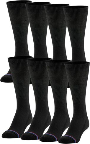 MediPEDS 8 Pair Diabetic Crew Socks with Non-Binding Top, White, Shoe Size: Men 12-15 in Kuwait