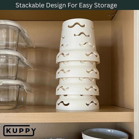رف تجفيف زجاجات المياه من السيليكون من Kuppy - مجفف زجاجات سريع الجفاف لأكواب 20-64oz - رف تجفيف حقيبة تخزين الطعام القابل لإعادة الاستخدام - متوافق مع ستانلي، أوالا، ستاشر (أخضر، عبوتان) in Saudi Arabia