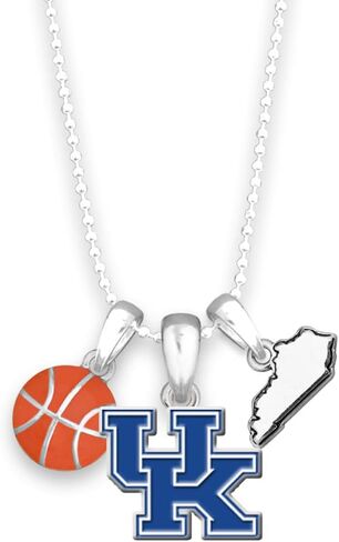 From the Heart Kentucky Ball Chain Necklace 2 Inch Extension with Basketball and State Accent Charm Officially Licensed Jewelry Fan UK in Saudi Arabia