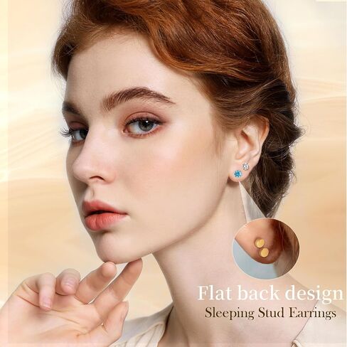 20G G23 Titanium Flat Back Stud Earrings, Golden Silvery Tragus Labret Cartilage Helix Body Piercing Jewelry of 4-6MM Cubic Zirconia for Women Men in Saudi Arabia