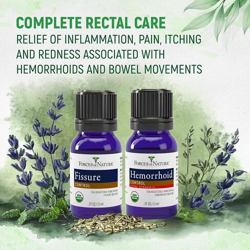 Forces of Nature – Natural, Organic Fissure Care (5ml) Non GMO, No Harmful Chemicals –Soothe and Relieve Burning, Throbbing, Stinging, Itchy, Bleeding Tissue Caused by Fissures or Hemorrhoids in Saudi Arabia