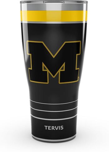 Tervis Traveler Michigan Wolverines - Night Game Triple Walled Insulated Tumbler Travel Cup Keeps Drinks Cold & Hot, 30oz, Stainless Steel in Saudi Arabia