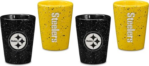 ريكو إندستريز NFL Football Pittsburgh Steelers Standard 2oz جامعي/حلوى سيراميك 4 عبوات من الزجاج الناري in Saudi Arabia