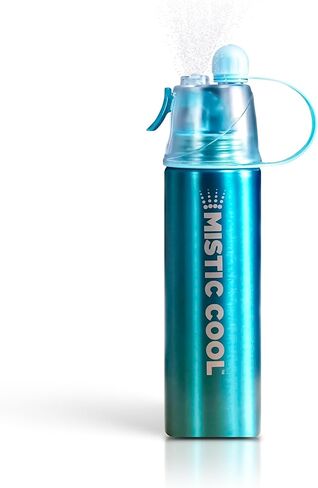 MISTIC COOL Aluminum Sports Water Bottle with Mister | 24 oz, BPA-Free, 2-in-1 Portable Spray Bottle – Ideal for Sports, Boating, Running, Hiking, Workouts | 2-Pack in Kuwait