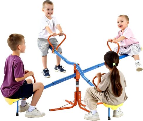Vevor Geesaw Teeter Totter للأطفال في الهواء الطلق ، وسعة تحميل 300 رطل ، والجلوس والدوران teeter tetter مع مقابض سهلة ، ومعدات الملعب مع الدوران 360 درجة تدور للأطفال الذين تتراوح أعمارهم بين 3+ in Saudi Arabia