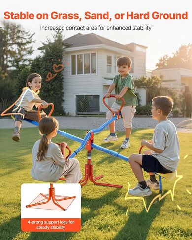 Vevor Geesaw Teeter Totter للأطفال في الهواء الطلق ، وسعة تحميل 300 رطل ، والجلوس والدوران teeter tetter مع مقابض سهلة ، ومعدات الملعب مع الدوران 360 درجة تدور للأطفال الذين تتراوح أعمارهم بين 3+ in Saudi Arabia