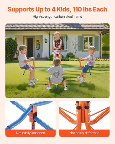 Vevor Geesaw Teeter Totter للأطفال في الهواء الطلق ، وسعة تحميل 300 رطل ، والجلوس والدوران teeter tetter مع مقابض سهلة ، ومعدات الملعب مع الدوران 360 درجة تدور للأطفال الذين تتراوح أعمارهم بين 3+ in Saudi Arabia