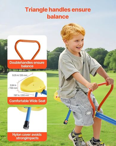 Vevor Geesaw Teeter Totter للأطفال في الهواء الطلق ، وسعة تحميل 300 رطل ، والجلوس والدوران teeter tetter مع مقابض سهلة ، ومعدات الملعب مع الدوران 360 درجة تدور للأطفال الذين تتراوح أعمارهم بين 3+ in Saudi Arabia