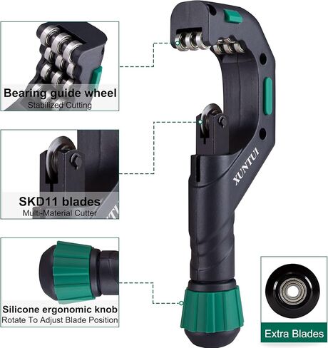 Pro Tube Cutter 3/16 "to 2 '' OD (0.6-3mm Wall) | Copper Pipe Cutter | القاطع الصناعي للسيارات النحاسية/الألومنيوم/الفولاذ المقاوم للصدأ الرقيق HVAC (XT600616) in Kuwait