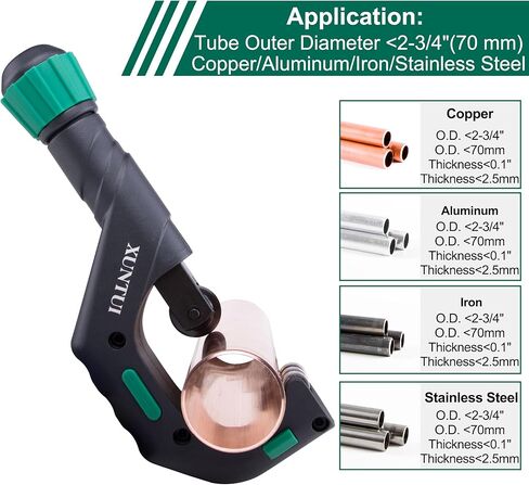 Pro Tube Cutter 3/16 "to 2 '' OD (0.6-3mm Wall) | Copper Pipe Cutter | القاطع الصناعي للسيارات النحاسية/الألومنيوم/الفولاذ المقاوم للصدأ الرقيق HVAC (XT600616) in Kuwait