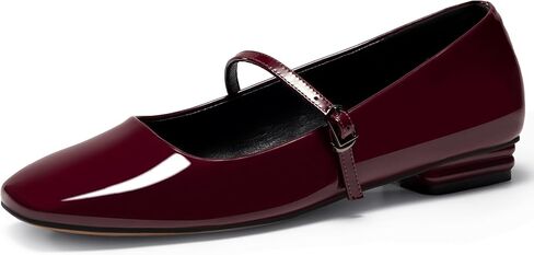 حذاء ماري جين مسطح نسائي مغلق بمقدمة مربعة حذاء باليه مسطح ومريح وسهل الارتداء in Kuwait