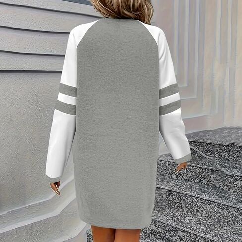 فستان من النوع الثقيل للنساء مخطط بأكمام طويلة سترة سترة فستان Bodycon Colorblock Crewneck بلوزات فساتين الشتاء in Saudi Arabia