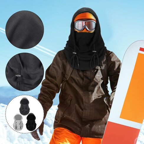 3 Pcs Over Helmet Balaclava Ski Mask Men Women Balaclava Windproof Fuzzy Face Mask Neck Warmer Scarf Helmet Hood in Saudi Arabia