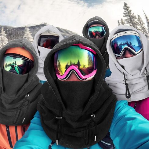 3 Pcs Over Helmet Balaclava Ski Mask Men Women Balaclava Windproof Fuzzy Face Mask Neck Warmer Scarf Helmet Hood in Saudi Arabia