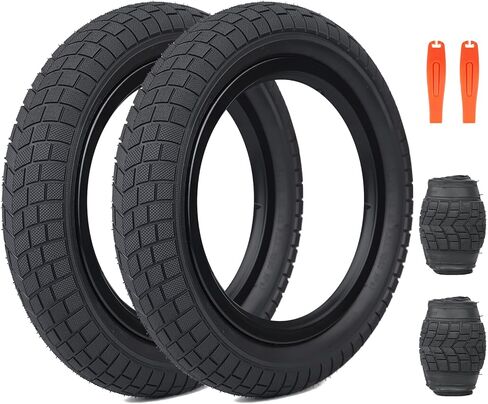 12/14/16 inch Bike Tire Anti-Slip 12/14/16 x 2.125 inch Foldable Replacement All Terrain 2 Pack with Levers for Kids Bicycle BMX Folding City Bike in Saudi Arabia