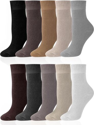 10 Pairs Winter Boot Socks for Women Thick Terry Cozy Thermal Crew Socks Winter Warm Athletic Snow Accessory in Saudi Arabia