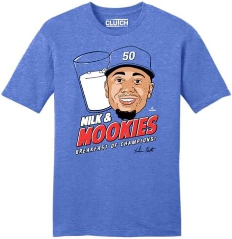 Milk and Mookies Unisex T-Shirt, Mookie Betts, Los Angeles Baseball, Royal Blue in Saudi Arabia