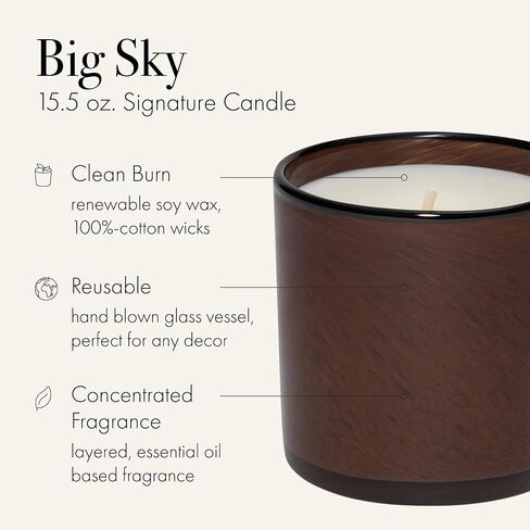 LAFCO New York Signature Candle, Star Magnolia - 15.5 oz - 90-Hour Burn Time - Reusable, Hand Blown Glass Vessel - Made in The USA in Kuwait