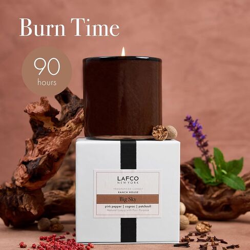 LAFCO New York Signature Candle, Star Magnolia - 15.5 oz - 90-Hour Burn Time - Reusable, Hand Blown Glass Vessel - Made in The USA in Kuwait