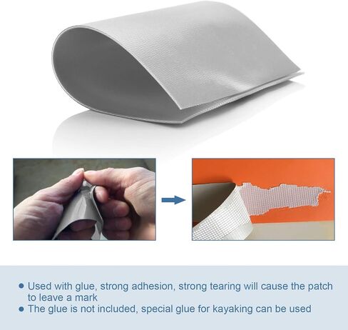 طقم إصلاح القوارب القابلة للنفخ PVC، مجموعة من 3 قطع من رقع إصلاح PVC مجموعة رقع إصلاح القوارب القابلة للنفخ لقوارب الكاياك القابلة للنفخ (رمادي أبيض) in Saudi Arabia