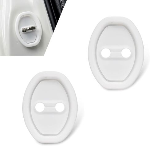 2 PCS Car Door Latch Cover, Silent Buffer Rust-proof Thickened Silicone Protector, Perfect Fit Hole Anti-scratch Cover, Universal for Most Cars Door Lock Accessories (Black) in Saudi Arabia