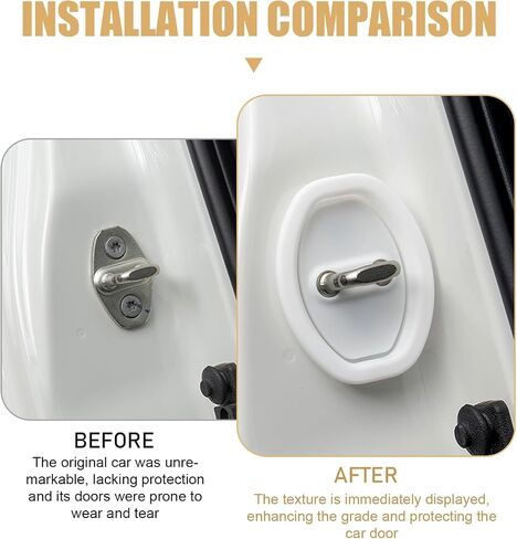2 PCS Car Door Latch Cover, Silent Buffer Rust-proof Thickened Silicone Protector, Perfect Fit Hole Anti-scratch Cover, Universal for Most Cars Door Lock Accessories (Black) in Saudi Arabia