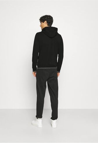 Armani Exchange Logo Men Fit منتظم امتداد القطن سحاب أعلى قميص مقنعين ، أسود ، x-large in Saudi Arabia