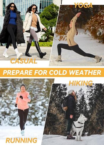 baleaf Thermal Leggings for Women Fleece Lined Waterproof Winter Hiking Pants Warm Tights Cold Weather Running Gear Brown M in Saudi Arabia