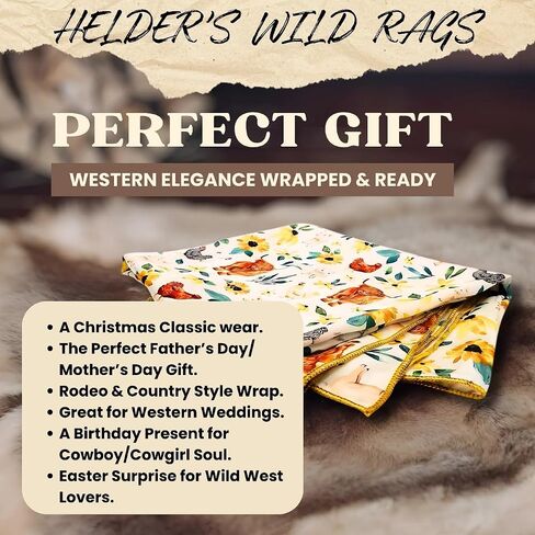 Wild Rag Silk Scarf 36'', Western Cowboy Bandana Wild Rags,Square Silky Animals Pattern Scarves in Saudi Arabia