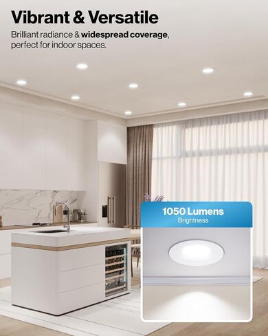SUNCO 6 بوصة LED LED LED ، يمكن أن يصود ضوء التحديثية للأضواء للسقف ، تقليم الحواجز ، 1050 LM ، 13W (75W ما يعادلها) ، 5000K ضوء النهار ، قابلة للذات ، حزمة UL 4 مصنفة رطبة. in Kuwait