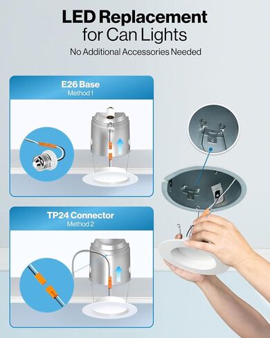 SUNCO 6 بوصة LED LED LED ، يمكن أن يصود ضوء التحديثية للأضواء للسقف ، تقليم الحواجز ، 1050 LM ، 13W (75W ما يعادلها) ، 5000K ضوء النهار ، قابلة للذات ، حزمة UL 4 مصنفة رطبة. in Kuwait