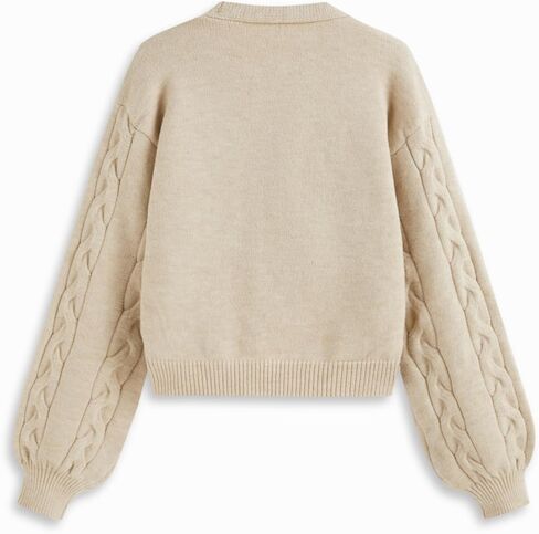 CIDER Womens Crop Tie Front Cardigan Cute Fall Fashion Cozy Sweaters Trendy Crochet Going Out Puff Sleeve Top in Kuwait