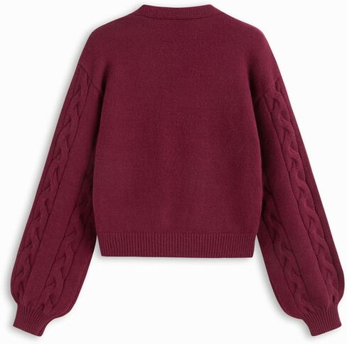 نبيذ عصير التفاح النسائي ربطة عنق الأمامية Cardigan لطيف السقوط أزياء سبيكة دافئة الكروشيه العصرية الخروج من أعلى كم. in Kuwait