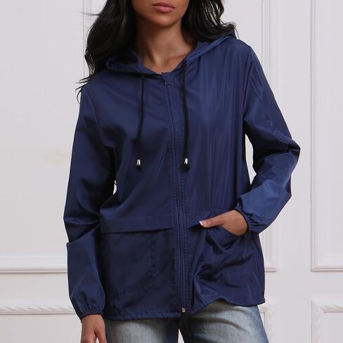 Womens Rain Jacket Lightweight Raincoat Waterproof Outdoor Windbreaker Rain Jackets in Saudi Arabia