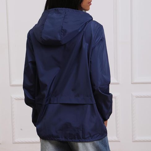 Womens Rain Jacket Lightweight Raincoat Waterproof Outdoor Windbreaker Rain Jackets in Saudi Arabia