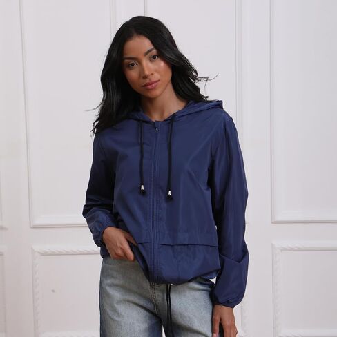 Womens Rain Jacket Lightweight Raincoat Waterproof Outdoor Windbreaker Rain Jackets in Saudi Arabia