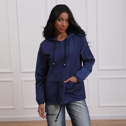 Womens Rain Jacket Lightweight Raincoat Waterproof Outdoor Windbreaker Rain Jackets in Saudi Arabia